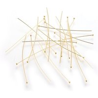 Épingles à tête ronde en laiton, couleur dorée, 24 Gauge, 50mm — Accessoires pour bijoux