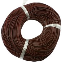Corde en cuir de vachette, brun selle, 1mm pour la création de bijoux — Chaînes, fils et cordons