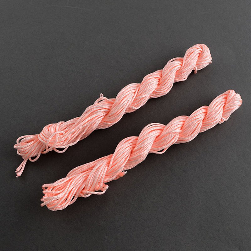 Fil de Bijoux en Nylon pour Bracelets Tissés Personnalisés, Rose Brume, 1mm — Chaînes, fils et cordons