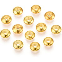 Perles de séparation en laiton, sans cadmium ni plomb, rondelle dorée — Perles à bijoux