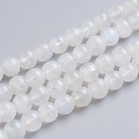 Natural Rainbow Moonstone Beads Strands, Grade AA, Round, 6mm