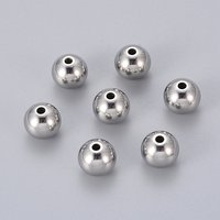 Perles rondes en acier inoxydable 201, résistantes au ternissement, 10mm — Perles à bijoux