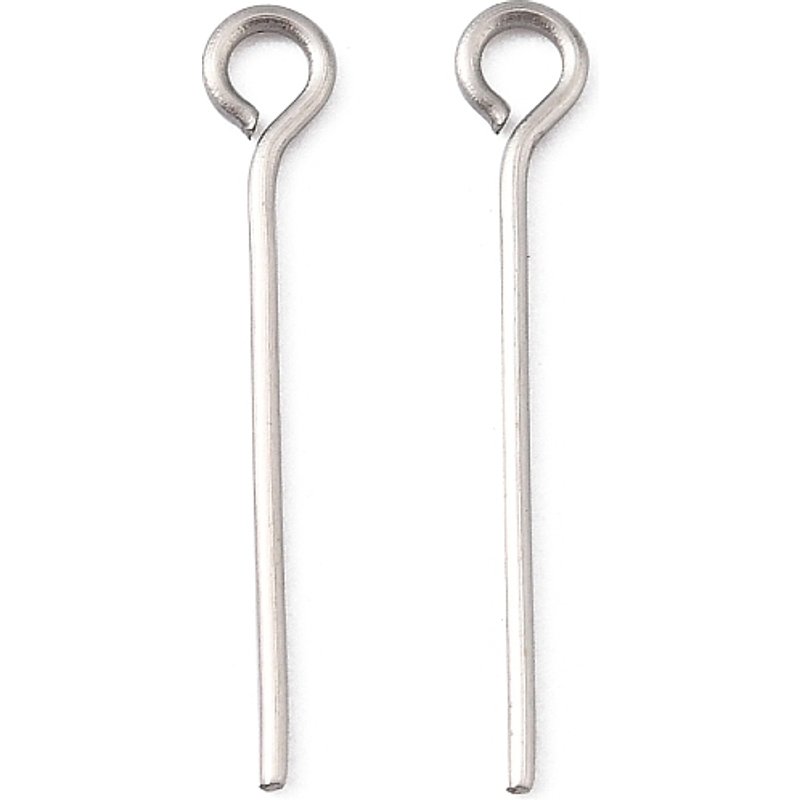 Épingle à œil en acier inoxydable 304 résistant au ternissement 20mm avec trou de 2mm — Accessoires pour bijoux