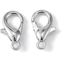 Platinum Plated Alloy Lobster Claw and Parrot Trigger Clasps — Jewelry Findings