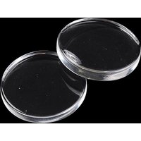 Cabochons en verre clair de 25 mm, ronds à plat double face