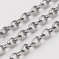 Chaînes Rolo et Belcher en Acier Inoxydable 304, Soudées, 4x3x1mm — Chaînes, fils et cordons