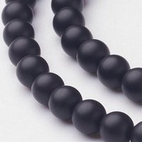 Natural Black Agate Beads Strands, Grade A, Frosted, Round, 4mm — Jewelry Beads