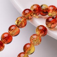 Crackle Glass Beads Strands, Round, Tomato, 6mm, 133pcs/strand — Jewelry Beads