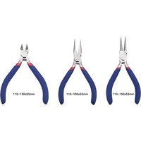 Ensemble de pinces à bijoux avec pinces à nez court, à nez rond et à couper — Outils de création de bijoux