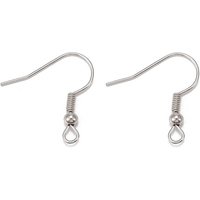 Iron Earring Hooks with Horizontal Loop, Nickel Free Dangle Findings — Jewelry Findings