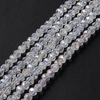 Brins de perles rondelles en verre cristal, facettées, couleur AB, clair AB — Perles à bijoux