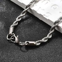 Men's 304 Stainless Steel Rope Chain Necklace with Lobster Clasp