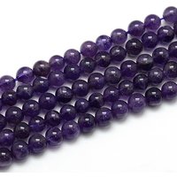 Natural Amethyst Round Bead Strands, 6mm, Hole: 1mm, 15.3 inch — Jewelry Beads