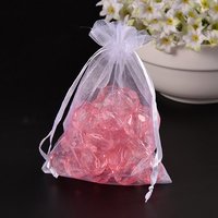 Sacs en organza pour potpourri avec rubans, blancs, 12x9cm — Rangement et présentation