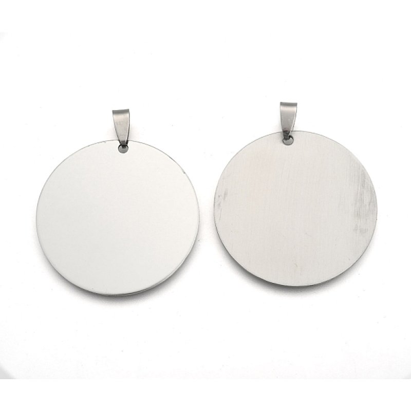 Pendentifs en Acier Inoxydable 201 Ronds à Étiqueter avec Anneaux — Breloques et pendentifs