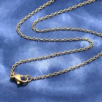 Collier en câble en acier inoxydable 304 avec fermoir à homard et placage ionique — Collier pendentif