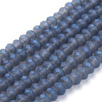Perles en Verre Facettées Rondelles Plaquées Arc-en-Ciel - Bleu Moyen — Perles à bijoux