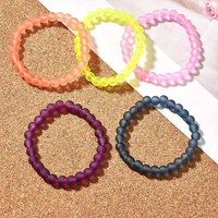 Bracelets pour enfants en perles de verre givré extensibles, couleurs mélangées, 42mm — Bracelet Femme