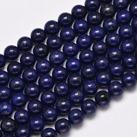 Fil de perles rondes en lapis-lazuli teinté, 6mm, 60pcs/fil — Perles à bijoux