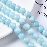 Natural Dyed Yellow Jade Bead Strands, Light Sky Blue, 10mm — Jewelry Beads