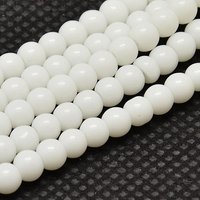 Perles Rondes en Verre Opaque Blanches, Grade AA, 8mm, 40pcs — Perles à bijoux