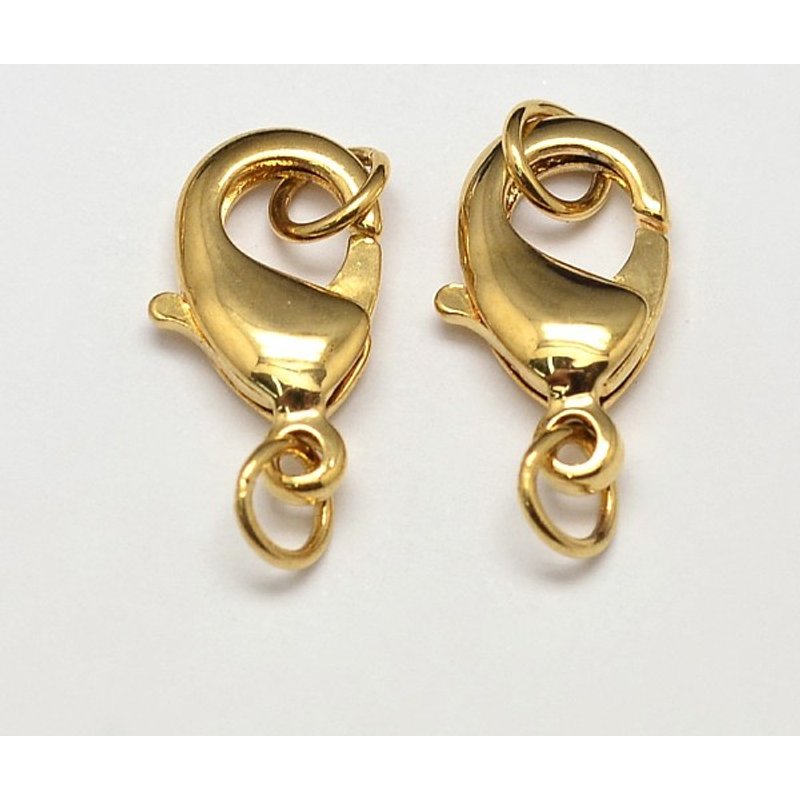 PVD Vacuum Plating Brass Lobster Claw Clasps with Jump Rings — Jewelry Findings