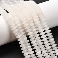 Rondelles en jade blanc naturel, 8x4mm, 95pcs par fil — Perles à bijoux