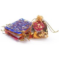 Sacs en Organza Imprimés de Cœurs, Sacs Cadeaux, Rectangle, Couleurs Mixtes, 12x10cm — Rangement et présentation