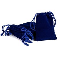 Pochettes en Velours Rectangulaires, Sacs Cadeaux, Bleu Foncé, 9x7cm