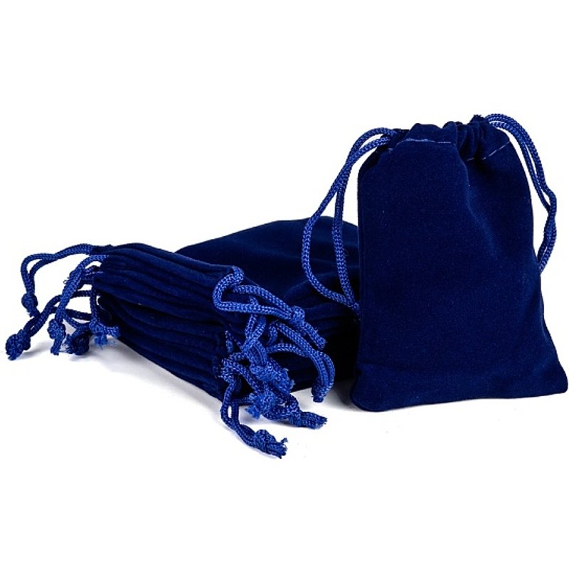 Pochettes en Velours Rectangulaires, Sacs Cadeaux, Bleu Foncé, 9x7cm — Rangement et présentation