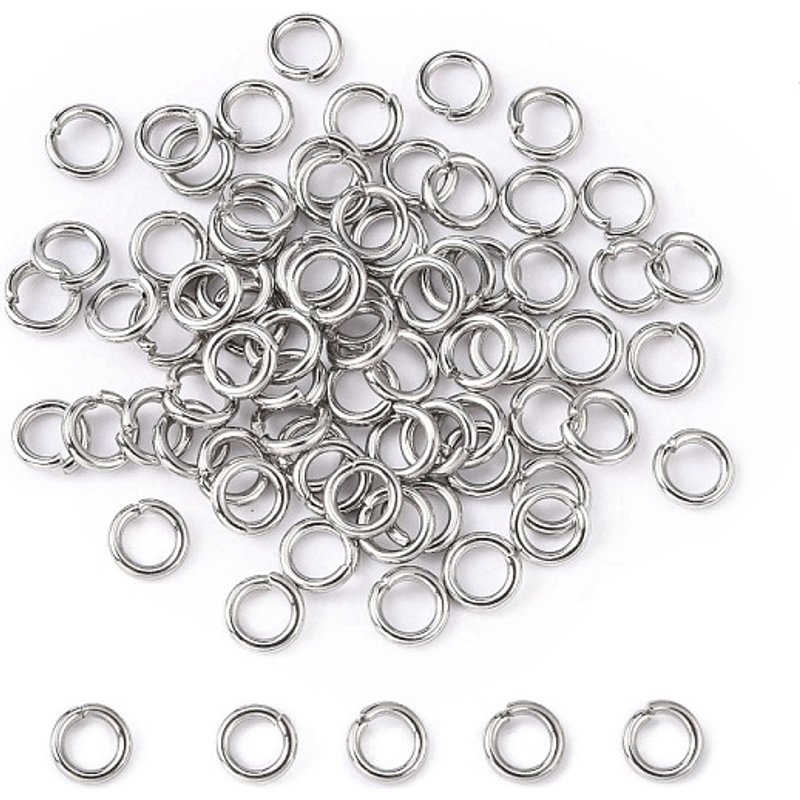 Anneaux ouverts en acier inoxydable 304 résistant à l'oxydation, 6x1.2mm — Accessoires pour bijoux
