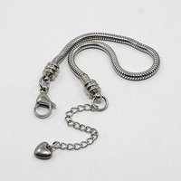 Bracelets en Chaîne Ronde Européenne en Acier Inoxydable 304 avec Fermoir — Outils de création de bijoux
