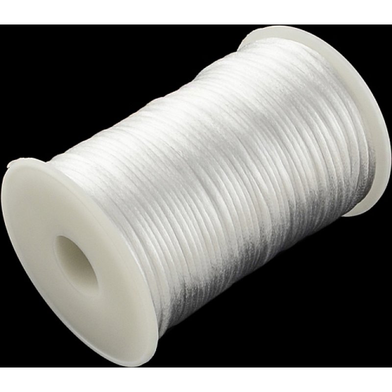 Cords en polyester, blancs, 2mm, 98,42 verges par rouleau