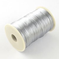 Cordes en polyester, argent, 2mm, 98,42 verges par rouleau