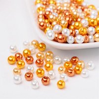 Perles en verre perlées Caramel Mix, couleurs mélangées, 6mm — Perles à bijoux