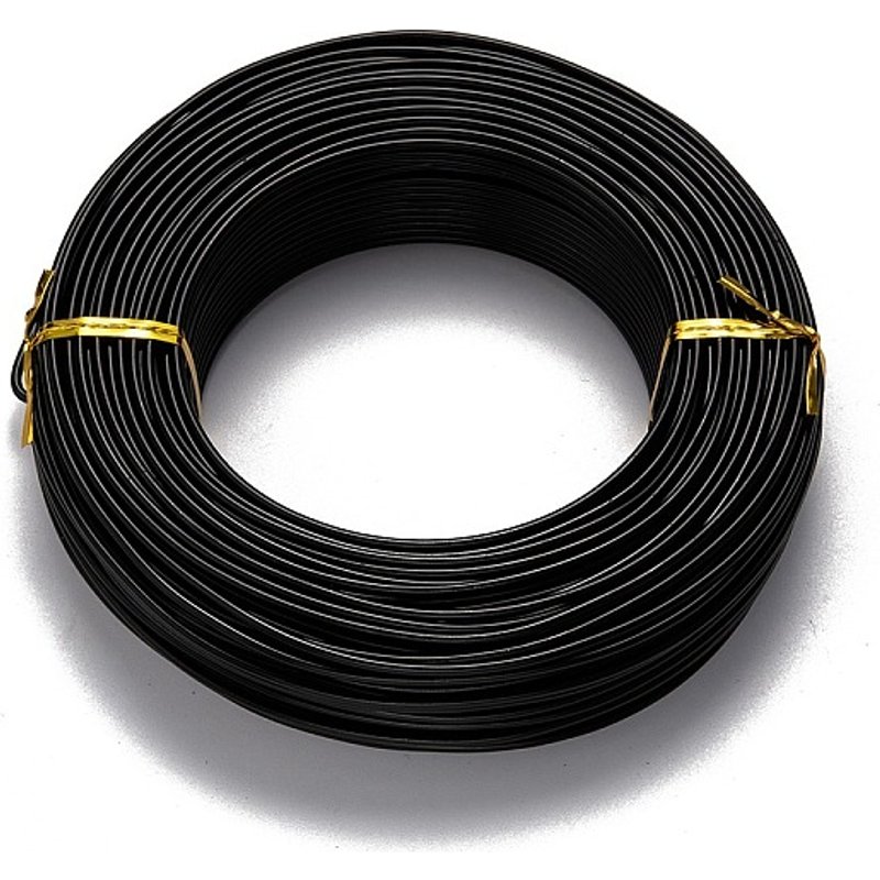 Fil en Aluminium Anodisé pour Fabrication de Bijoux, Noir, 12 Gauge — Chaînes, fils et cordons