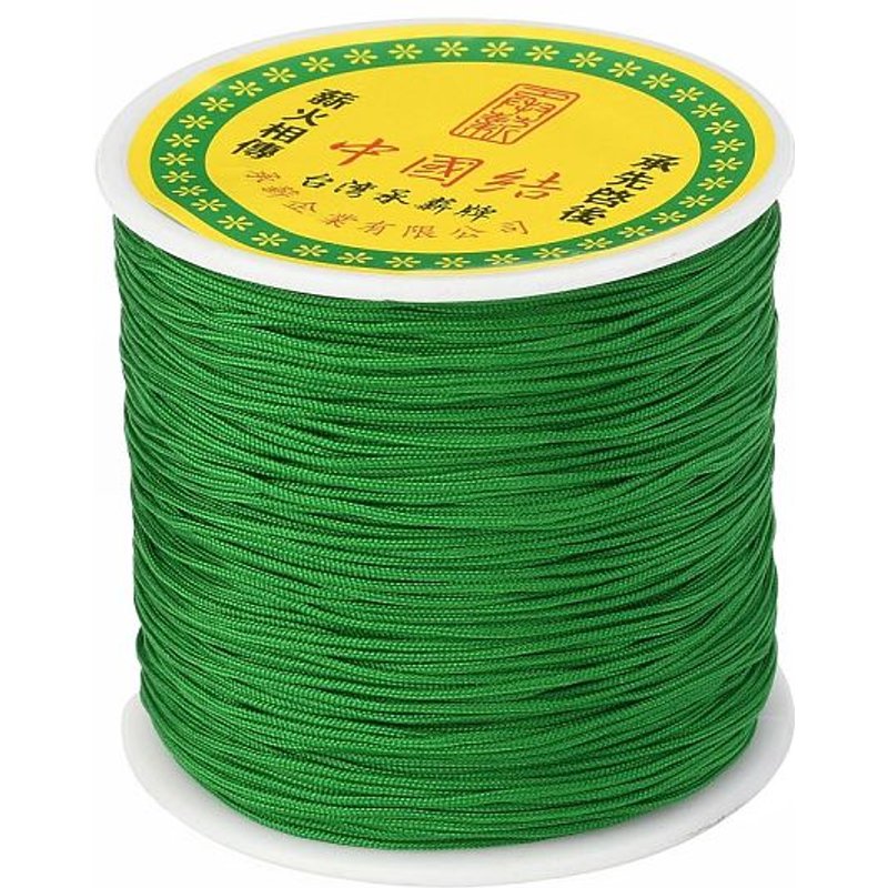 Fil en nylon tressé pour la création de bijoux, vert, 0,8 mm — Chaînes, fils et cordons
