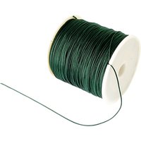 Fil en nylon tressé pour la création de bijoux, vert foncé, 0,8 mm, 100 verges