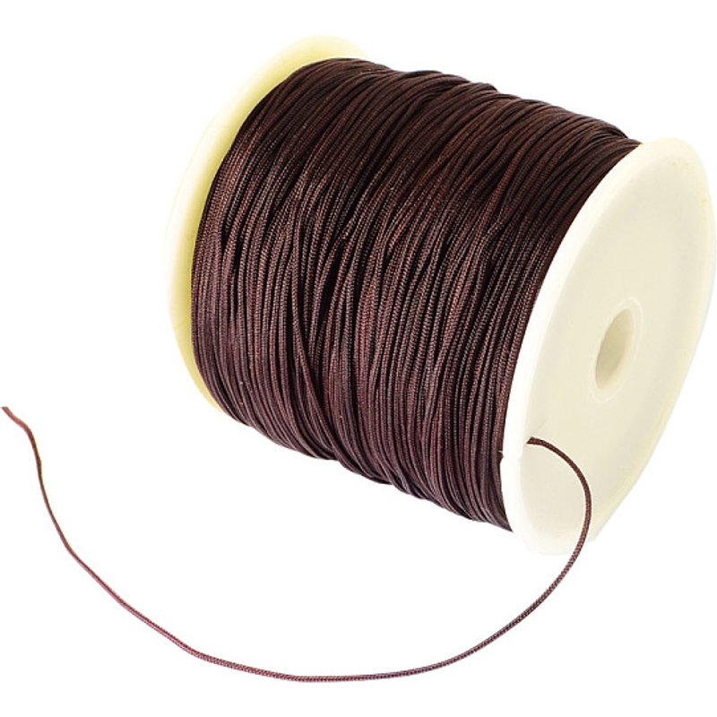 Fil en nylon tressé pour la fabrication de bijoux, brun noix de coco, 0,8 mm, 100 verges — Chaînes, fils et cordons