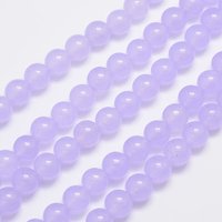 Natural & Dyed Malaysia Jade Bead Strands, Round, Lilac, 8mm — Jewelry Beads