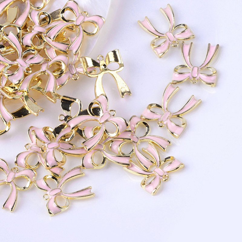 Pendentif en Émail en Alliage en Forme de Nœud Rose