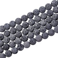 Brins de Perles en Roche Volcanique Naturelle Non Cirée, Ronde 8mm, 48pcs — Perles à bijoux