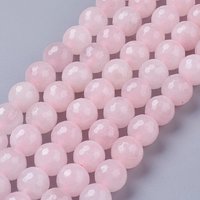 Fil de Perles de Quartz Rose Naturel, Ronde Facettée 10mm, 37pcs — Perles à bijoux