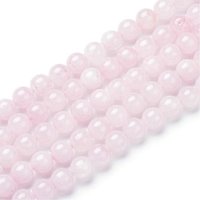 Fils de perles de quartz rose naturel, ronds, 6 mm, 15 pouces — Perles à bijoux