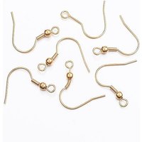 Crochets de Boucles d'Oreilles en Acier Inoxydable 304, Plaqué Or