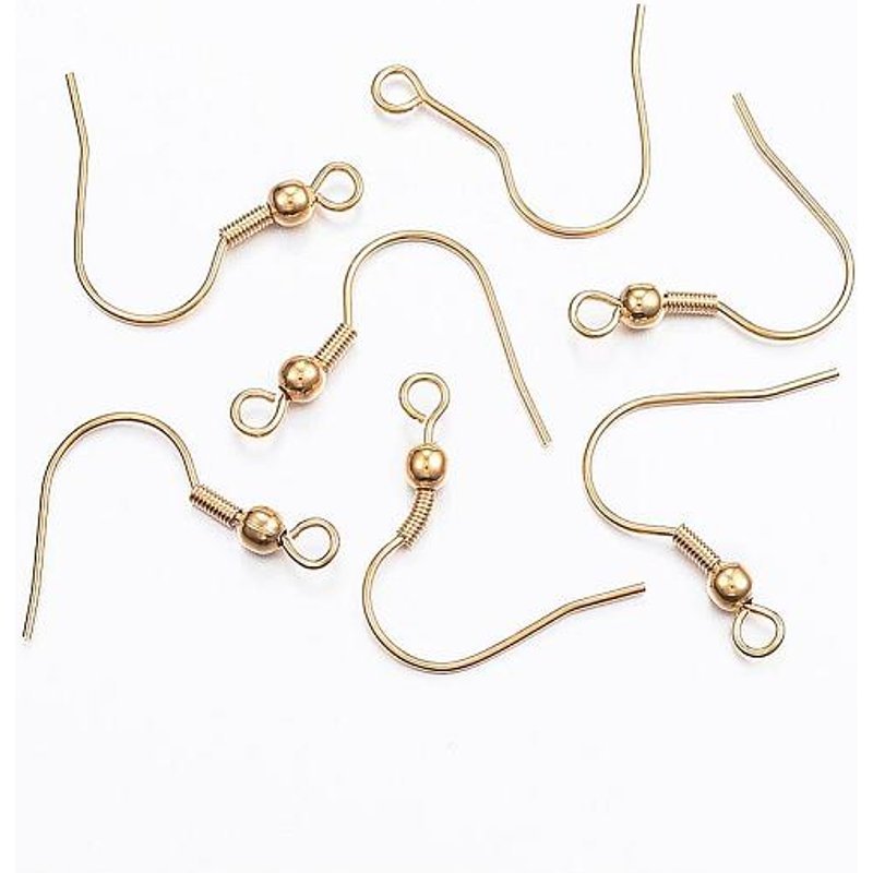 Crochets de Boucles d'Oreilles en Acier Inoxydable 304, Plaqué Or — Accessoires pour bijoux