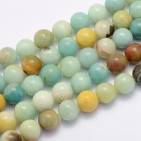 Brins de perles en amazonite fleur naturelle, ronds, 6mm, 15 pouces — Perles à bijoux