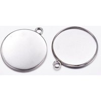 Réglages de cabochon en acier inoxydable 304 avec coupelles à biseau — Accessoires pour bijoux