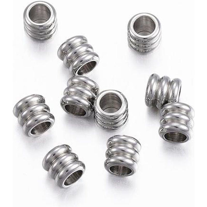 Tarnish Resistant 316 Stainless Steel Spacer Beads, Column, 4.5x5mm — Jewelry Beads