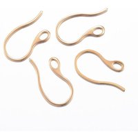 Ion Plating 304 Stainless Steel Earring Hooks with Horizontal Loop — Jewelry Findings